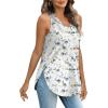imageXIEERDUO Womens Tank Tops V Neck Eyelet Embroidery Casaul Sleeveless ShirtsFloral White