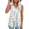 imageXIEERDUO Womens Tank Tops V Neck Eyelet Embroidery Casaul Sleeveless ShirtsFloral White