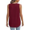 imageXIEERDUO Womens Tank Tops V Neck Eyelet Embroidery Casaul Sleeveless ShirtsRed