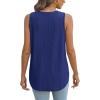 imageXIEERDUO Womens Tank Tops V Neck Eyelet Embroidery Casaul Sleeveless ShirtsRoyal Blue