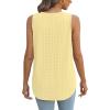 imageXIEERDUO Womens Tank Tops V Neck Eyelet Embroidery Casaul Sleeveless ShirtsYellow