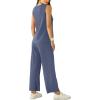 imageXIEERDUO Womens Tracksuit 2 Piece Lounge Sets Two Summer Sleeveless Cruise Outfits Wide Leg Resort Wear Casual Jumpsuit Ladies Loungewear Vacation Clothes Blue L