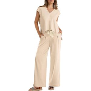 imageXIEERDUO Lounge Sets For Women 2024 Loose Fit Hoodie Open Side Tops And Wide Leg Pants 2 Piece Outfits Sweatsuit Tracksuit