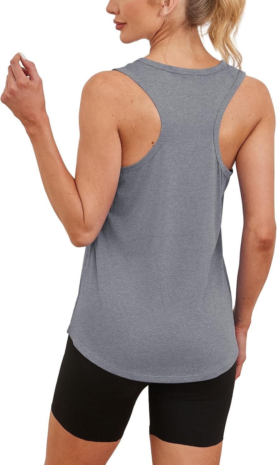 imageWomens Workout Tops Sleeveless Racerback Lightweight Active Tennis Yoga Shirts Athletic Running Tank Top for WomenGrey