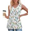 imageWomens Tank Tops Summer V Neck Loose Fit Casual Basic Side Split Sleeveless01white Print