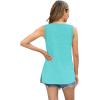 imageWomens Tank Tops Summer V Neck Loose Fit Casual Basic Side Split Sleeveless04aqua