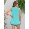 imageWomens Tank Tops Summer V Neck Loose Fit Casual Basic Side Split Sleeveless04aqua