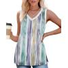 imageWomens Tank Tops Summer V Neck Loose Fit Casual Basic Side Split Sleeveless04tie Dye Stripe