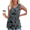 imageWomens Tank Tops Summer V Neck Loose Fit Casual Basic Side Split Sleeveless06black Tie Dye