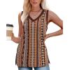imageWomens Tank Tops Summer V Neck Loose Fit Casual Basic Side Split Sleeveless06color Stripe