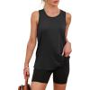 imageWomens Workout Tops Sleeveless Racerback Lightweight Active Tennis Yoga Shirts Athletic Running Tank Top for Women00black