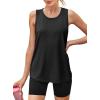 imageWomens Workout Tops Sleeveless Racerback Lightweight Active Tennis Yoga Shirts Athletic Running Tank Top for Women00black