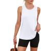 imageWomens Workout Tops Sleeveless Racerback Lightweight Active Tennis Yoga Shirts Athletic Running Tank Top for Women00white