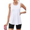 imageWomens Workout Tops Sleeveless Racerback Lightweight Active Tennis Yoga Shirts Athletic Running Tank Top for Women00white