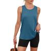 imageWomens Workout Tops Sleeveless Racerback Lightweight Active Tennis Yoga Shirts Athletic Running Tank Top for WomenBlue