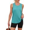 imageWomens Workout Tops Sleeveless Racerback Lightweight Active Tennis Yoga Shirts Athletic Running Tank Top for WomenBlue Green