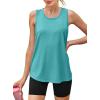 imageWomens Workout Tops Sleeveless Racerback Lightweight Active Tennis Yoga Shirts Athletic Running Tank Top for WomenBlue Green