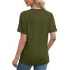 imageXIEERDUO Summer Tops for Women Casual Crewneck Short Sleeve Shirts Pocket ComfyArmy Green
