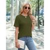 imageXIEERDUO Summer Tops for Women Casual Crewneck Short Sleeve Shirts Pocket ComfyArmy Green