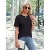 imageXIEERDUO Summer Tops for Women Casual Crewneck Short Sleeve Shirts Pocket ComfyBlack