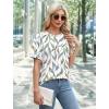 imageXIEERDUO Summer Tops for Women Casual Crewneck Short Sleeve Shirts Pocket ComfyColorful Leaves