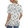 imageXIEERDUO Summer Tops for Women Casual Crewneck Short Sleeve Shirts Pocket ComfyColorful Leaves