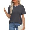 imageXIEERDUO Summer Tops for Women Casual Crewneck Short Sleeve Shirts Pocket ComfyGray