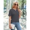 imageXIEERDUO Summer Tops for Women Casual Crewneck Short Sleeve Shirts Pocket ComfyGray