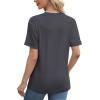 imageXIEERDUO Summer Tops for Women Casual Crewneck Short Sleeve Shirts Pocket ComfyGray
