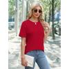 imageXIEERDUO Summer Tops for Women Casual Crewneck Short Sleeve Shirts Pocket ComfyRed