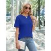 imageXIEERDUO Summer Tops for Women Casual Crewneck Short Sleeve Shirts Pocket ComfyRoyal Blue