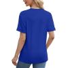 imageXIEERDUO Summer Tops for Women Casual Crewneck Short Sleeve Shirts Pocket ComfyRoyal Blue