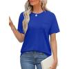 imageXIEERDUO Summer Tops for Women Casual Crewneck Short Sleeve Shirts Pocket ComfyRoyal Blue