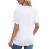 imageXIEERDUO Summer Tops for Women Casual Crewneck Short Sleeve Shirts Pocket ComfyWhite