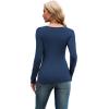 imageXIEERDUO Womens Long Sleeve Tops Slim Fit Fall Shirts Cutout Tops Y2K Ribbed TshirtDark Blue