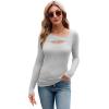 imageXIEERDUO Womens Long Sleeve Tops Slim Fit Fall Shirts Cutout Tops Y2K Ribbed TshirtGrey