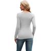 imageXIEERDUO Womens Long Sleeve Tops Slim Fit Fall Shirts Cutout Tops Y2K Ribbed TshirtGrey