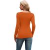 imageXIEERDUO Womens Long Sleeve Tops Slim Fit Fall Shirts Cutout Tops Y2K Ribbed TshirtOrange