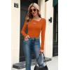 imageXIEERDUO Womens Long Sleeve Tops Slim Fit Fall Shirts Cutout Tops Y2K Ribbed TshirtOrange