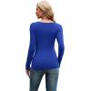 imageXIEERDUO Womens Long Sleeve Tops Slim Fit Fall Shirts Cutout Tops Y2K Ribbed TshirtRoyal Blue