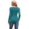 imageXIEERDUO Womens Long Sleeve Tops Slim Fit Fall Shirts Cutout Tops Y2K Ribbed TshirtTeal