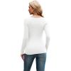 imageXIEERDUO Womens Long Sleeve Tops Slim Fit Fall Shirts Cutout Tops Y2K Ribbed TshirtWhite