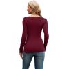 imageXIEERDUO Womens Long Sleeve Tops Slim Fit Fall Shirts Cutout Tops Y2K Ribbed TshirtWine Red