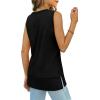 imageXIEERDUO Womens Summer Tank Tops Sleeveless Round Neck Casual Side Hem Tops Loose FitA Black