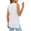 imageXIEERDUO Womens Summer Tank Tops Sleeveless Round Neck Casual Side Hem Tops Loose FitA White