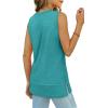 imageXIEERDUO Womens Summer Tank Tops Sleeveless Round Neck Casual Side Hem Tops Loose FitB Turquoise