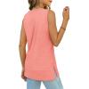 imageXIEERDUO Womens Summer Tank Tops Sleeveless Round Neck Casual Side Hem Tops Loose FitCoral