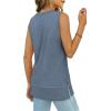 imageXIEERDUO Womens Summer Tank Tops Sleeveless Round Neck Casual Side Hem Tops Loose FitDark Blue