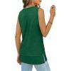 imageXIEERDUO Womens Summer Tank Tops Sleeveless Round Neck Casual Side Hem Tops Loose FitGreen