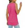 imageXIEERDUO Womens Summer Tank Tops Sleeveless Round Neck Casual Side Hem Tops Loose FitHot Pink